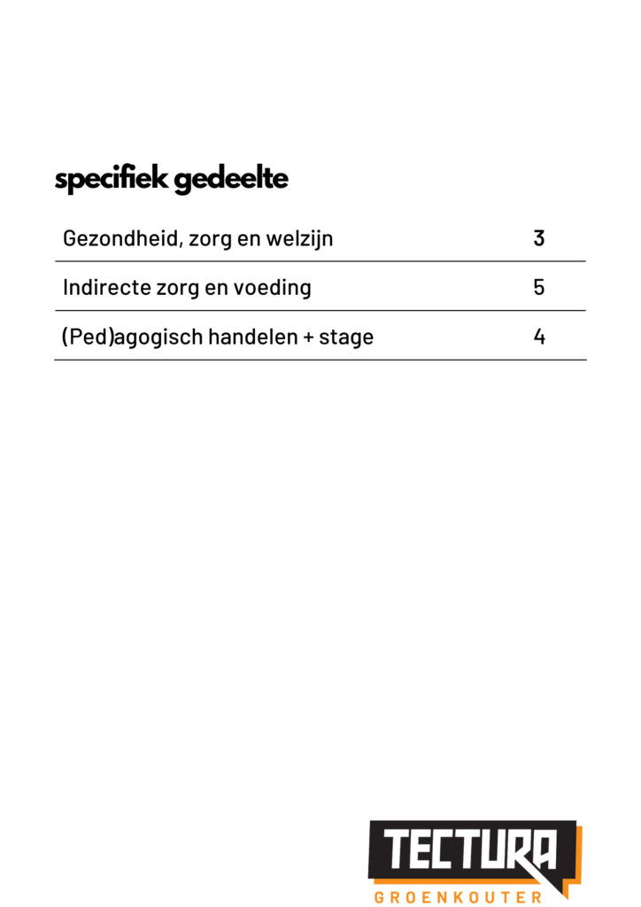 3e Graad / Basiszorg En Ondersteuning - Tectura